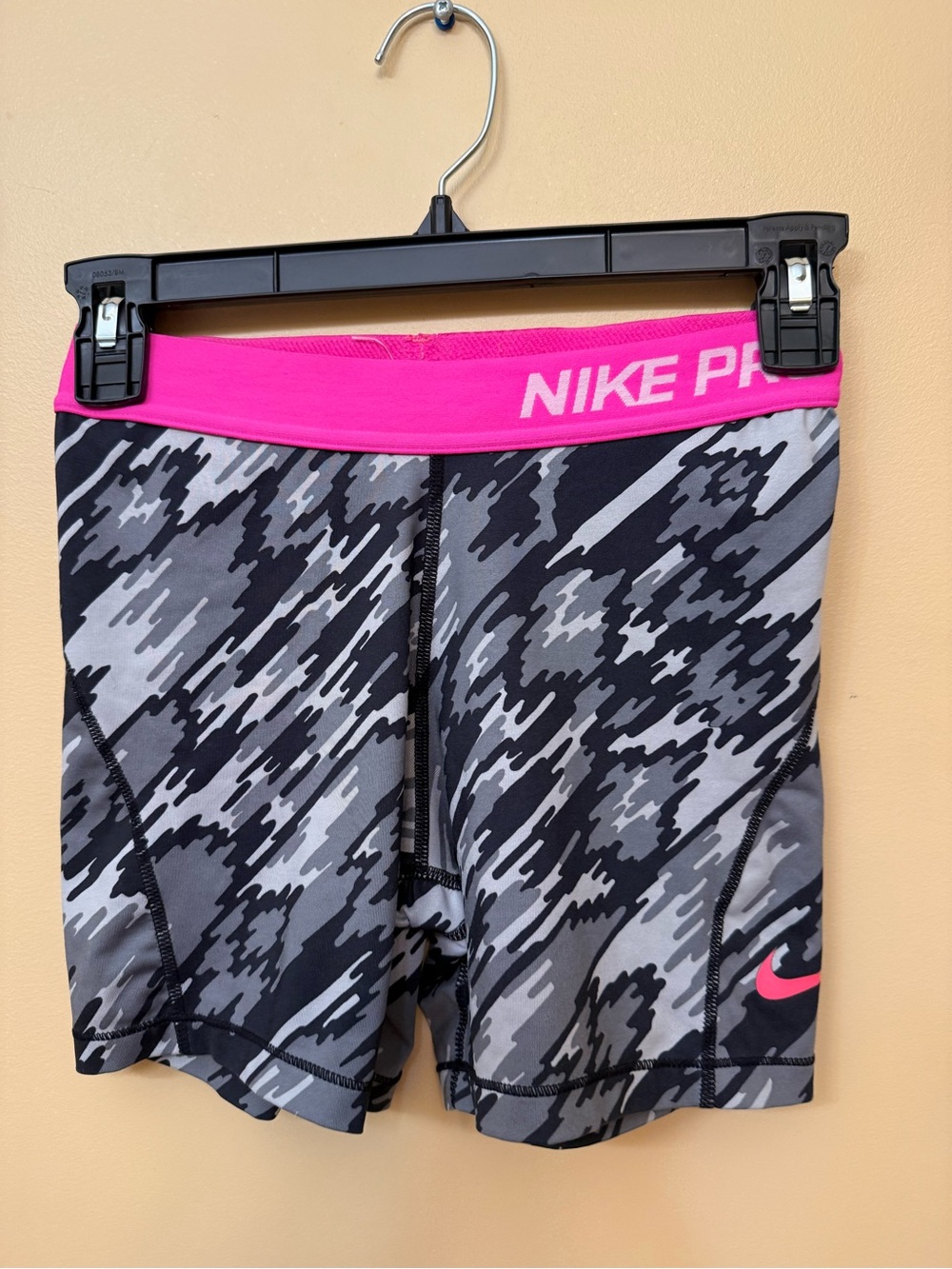 Nike Pro Women’s Pink-Accent Camo Compression Shorts